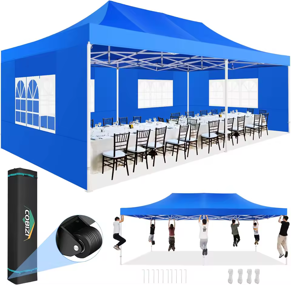 13x26 Pop up Canopy Tent Heavy Duty with 6 Sidewalls, Easy Set-up Commercial Outdoor Party Tent, 100% Waterproof - AliExpress