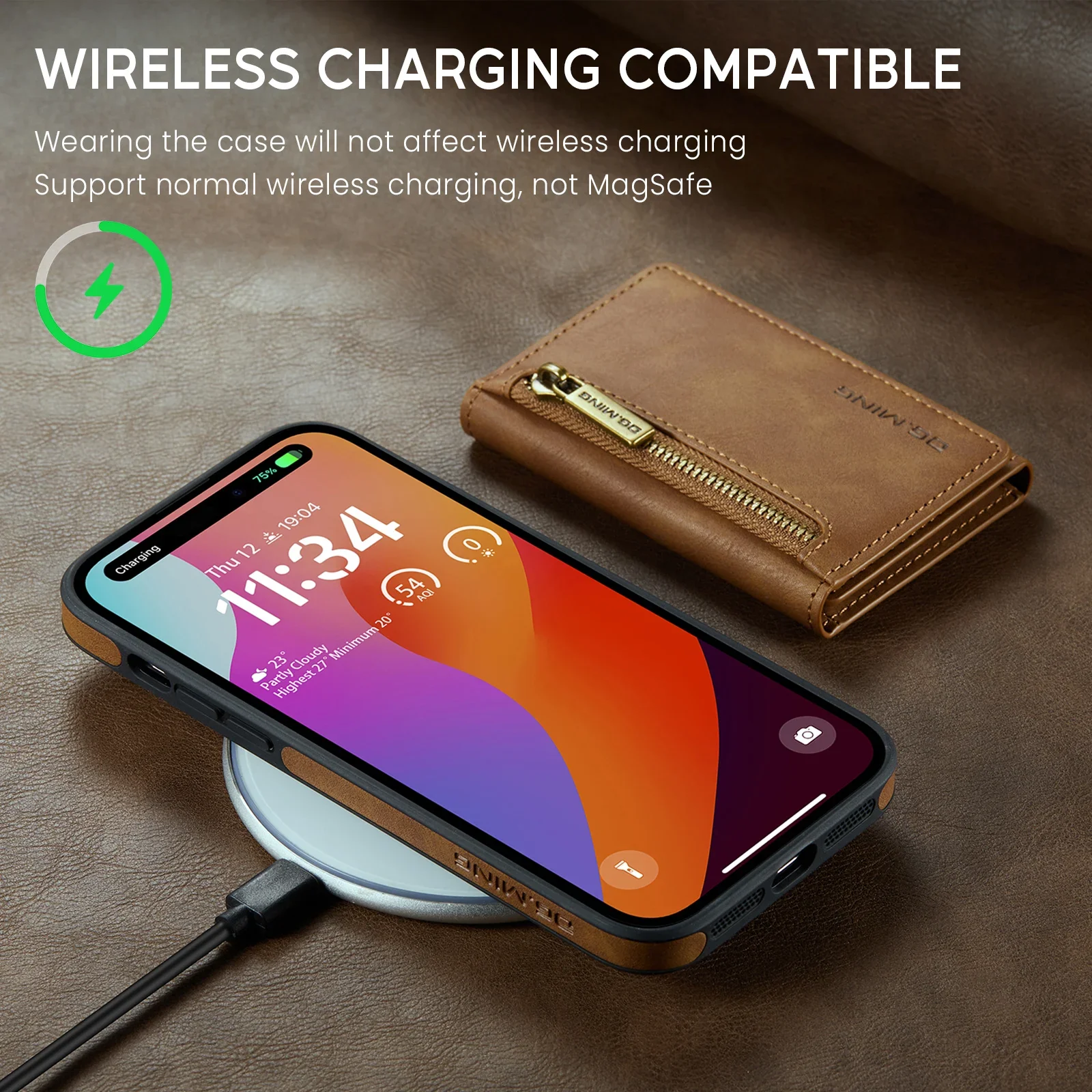 Magnetic Leather RFID Zipper Wallet Case for Magsafe IPhone 17 Air 16 15 14 13 12 11 Pro Max Plus i17 Cards Pocket Holder Cover