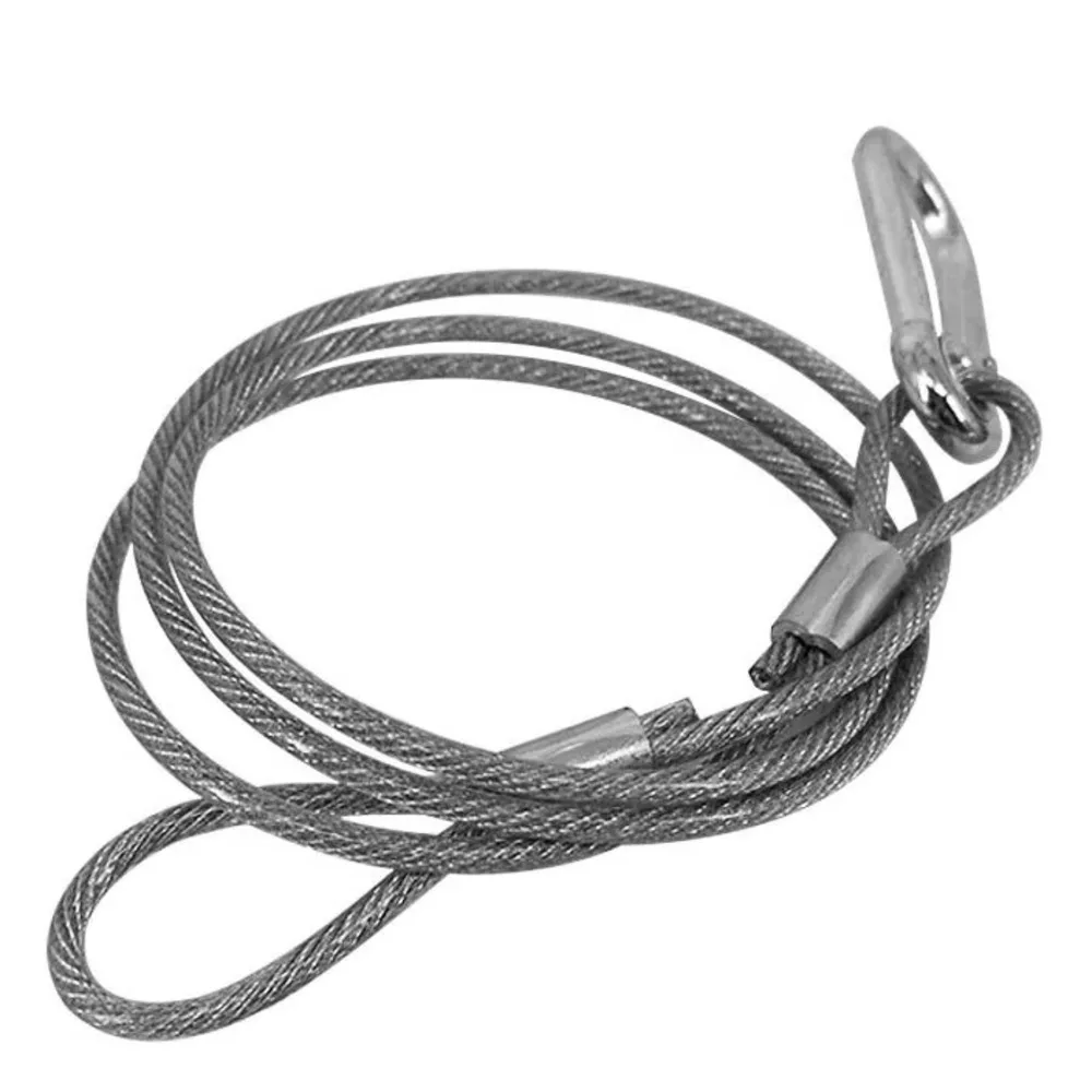 1Pcs 안전 로프 케이블 직경 3mm 4mm 5mm 두꺼운 실버 스틸 와이어 보호 로프 Securite 잠금 DJ 무대 조명 장치