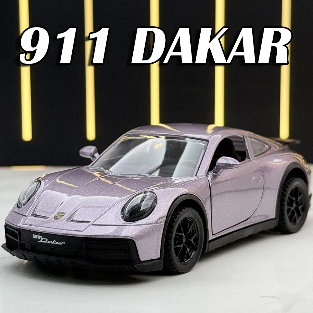 

1:32 Scale 911 Dakar Supercar Toy Models Alloy Diecast Miniature Sports Cars Sound Light Doors Opened Pull Back for Kids Gifts