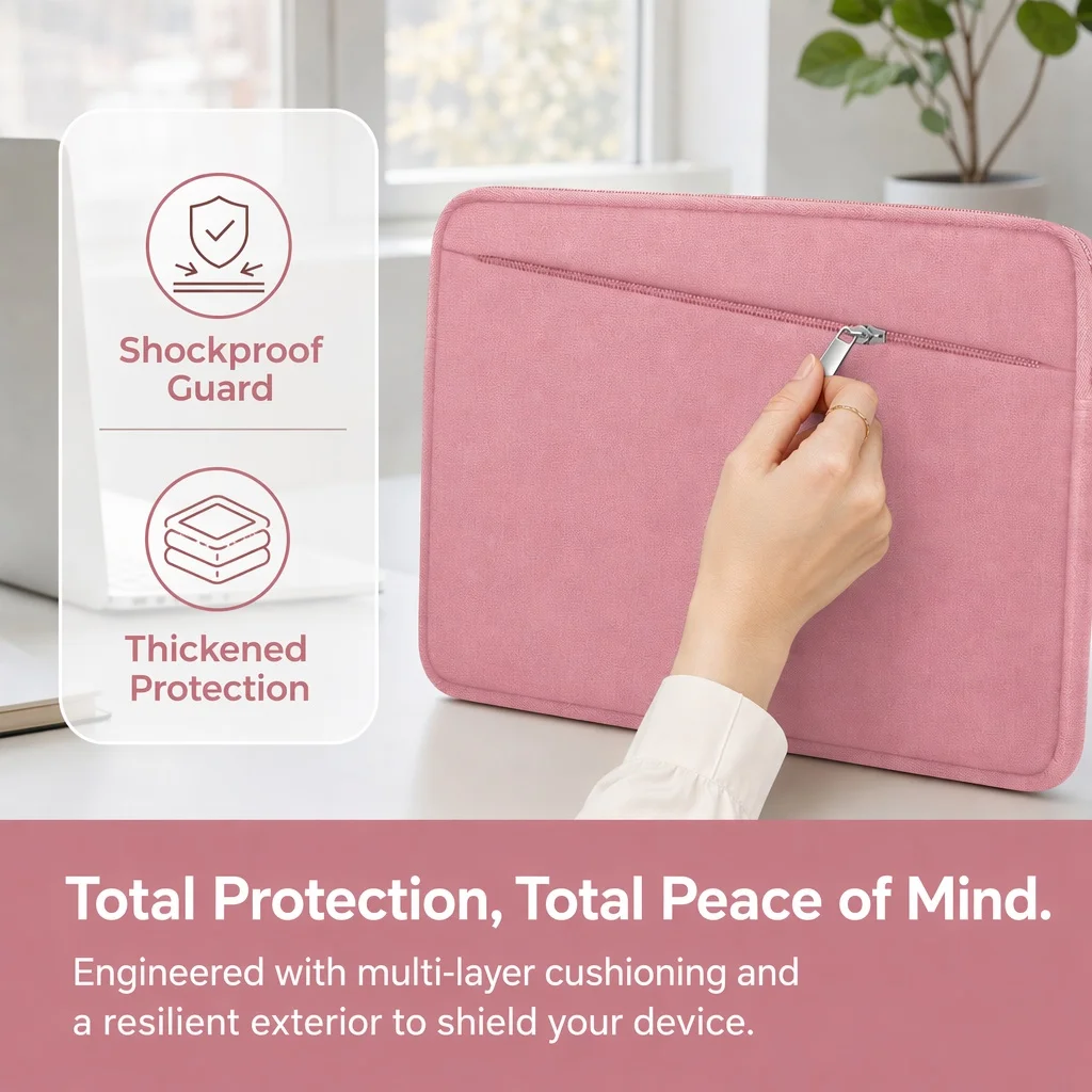 15.6 Inch Laptop Protective Case Sleeve Bag Scratch Resistant Shockproof Multi-Color Optional Shock Compute Rwith Front Pocket