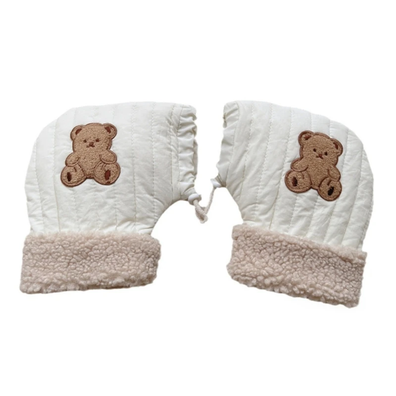 

RIRI 1 Pair Cartoon Bear Kids Scooter Gloves Children's Car Mittens Warm and Soft Hand Warmer for Outdoor Activities