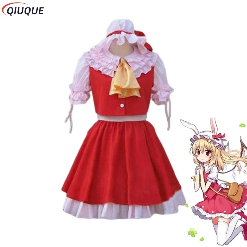 

Touhou Project Flandre Scarlet Косплей Костюм Красная Принцесса Лолита Платья Хэллоуин Косплей Flandre Одежда