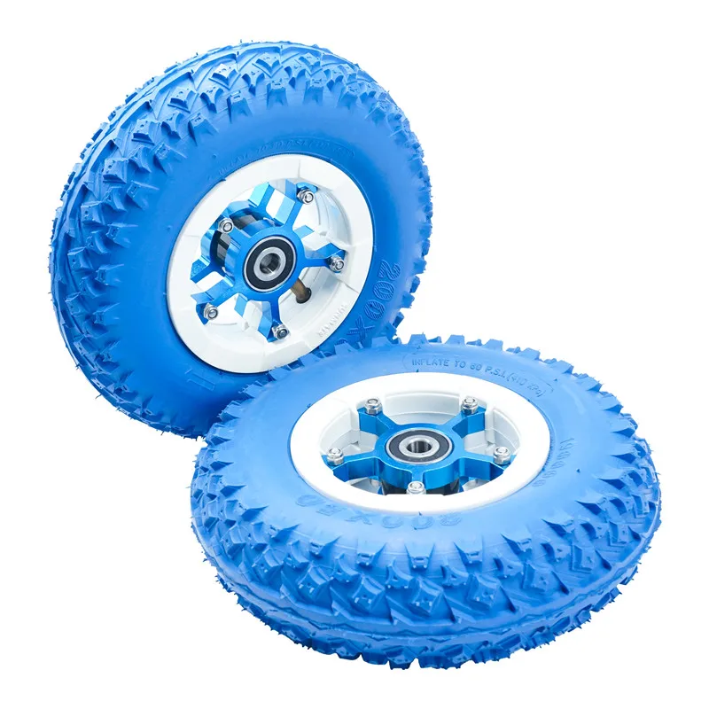 Blue Red Black Color 8 Inch All Terrain Pneumatic Mountain Board Scooter Rubber Wheels