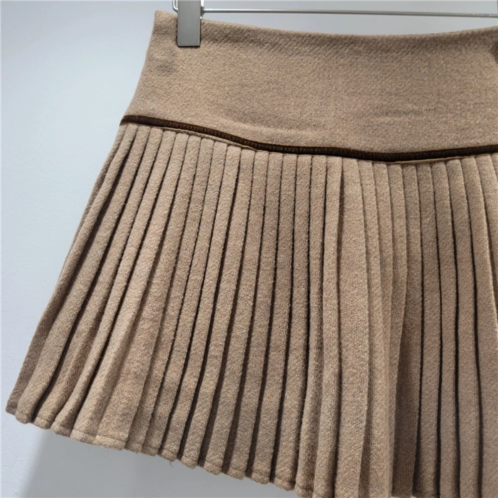 GALCAUR Solide Verstärktes Falten Rock Grundlagen Weibliche Hohe Taille Abnehmen Streetwear Casual frauen Röcke Herbst Mode Stil Neue