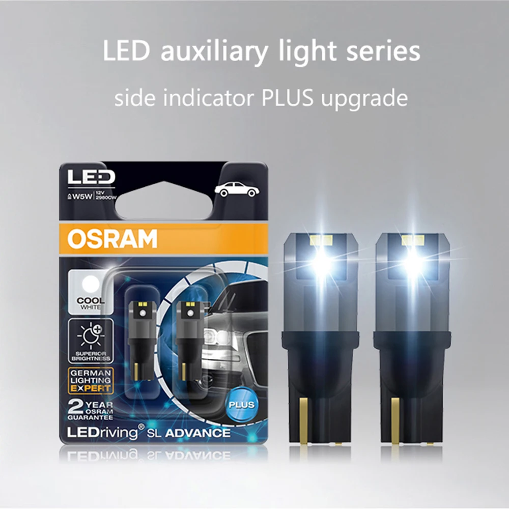 OSRAM СВЕТОДИОДНЫЙ T10 W5W W2.1x9.5d LEDriving SL Advance 1,5 W 2980CW 6000K, белая автомобильная лампа для чтения, прибор, дверь