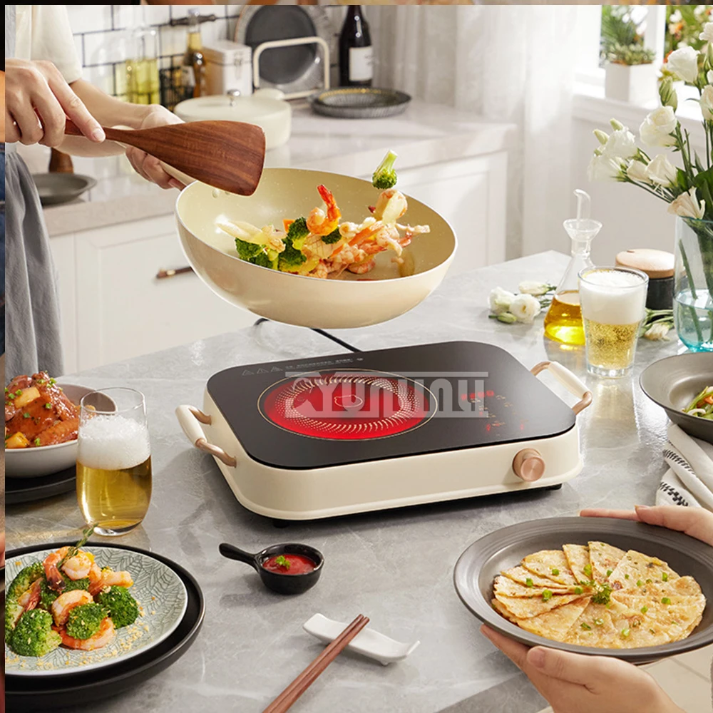 موقد سيراميك منزلي كهربائي ، بوتاجاز حثي عالي القوة ، وعاء ساخن ذكي ، موقد مؤقت