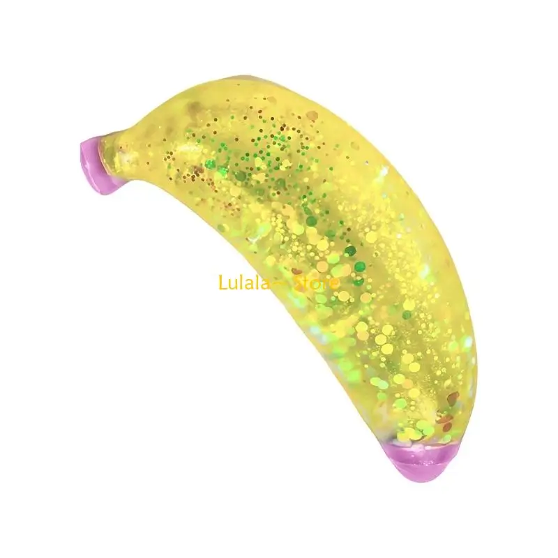 Y4QA Stretchy Banana Sensory Squeezable Toy Safe Stretchy Play Props For Calming