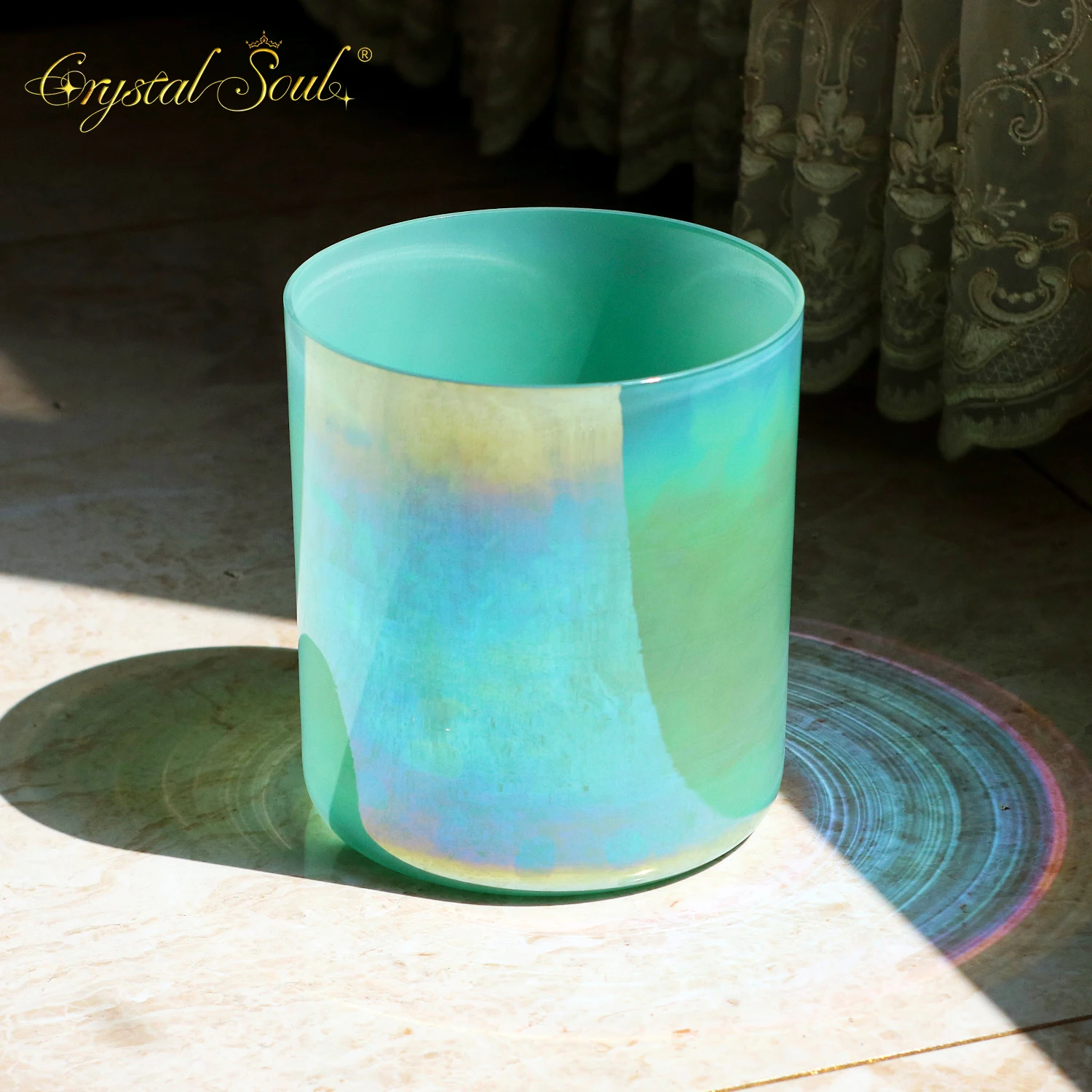 

Crystal Soul Jade Green Alchemy Crystal Bowl Singing High Quality Quartz Bowl