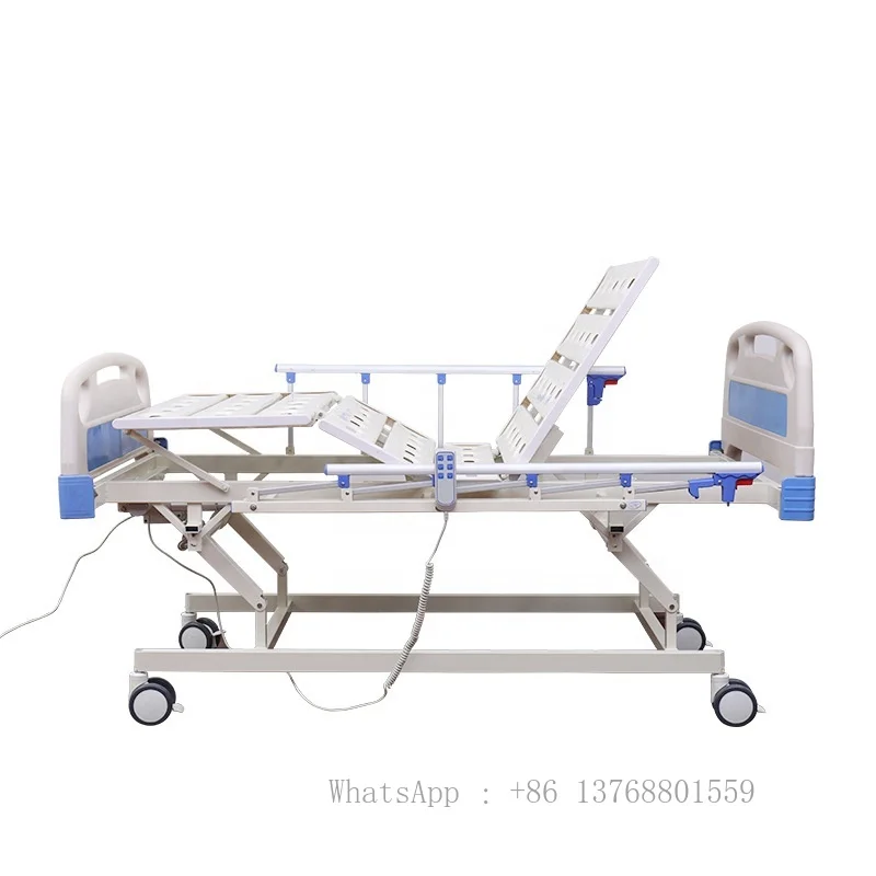 

Medical 4-function Hospital Bed For Paralyzed Patient Electric ICU Simple Nursing Bed With Remote Control