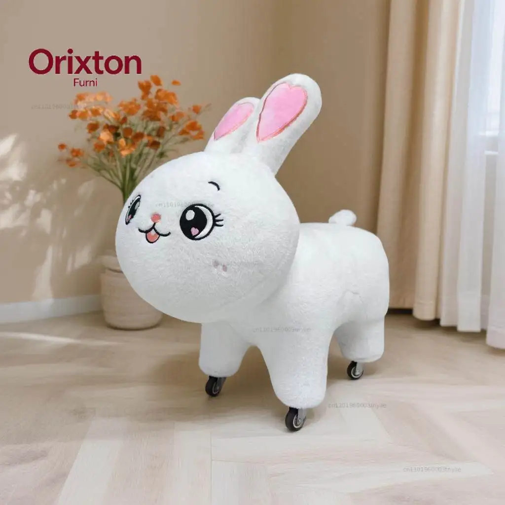Super cute rabbit change shoe stool animal modeling door home pulley stool cartoon animal gift