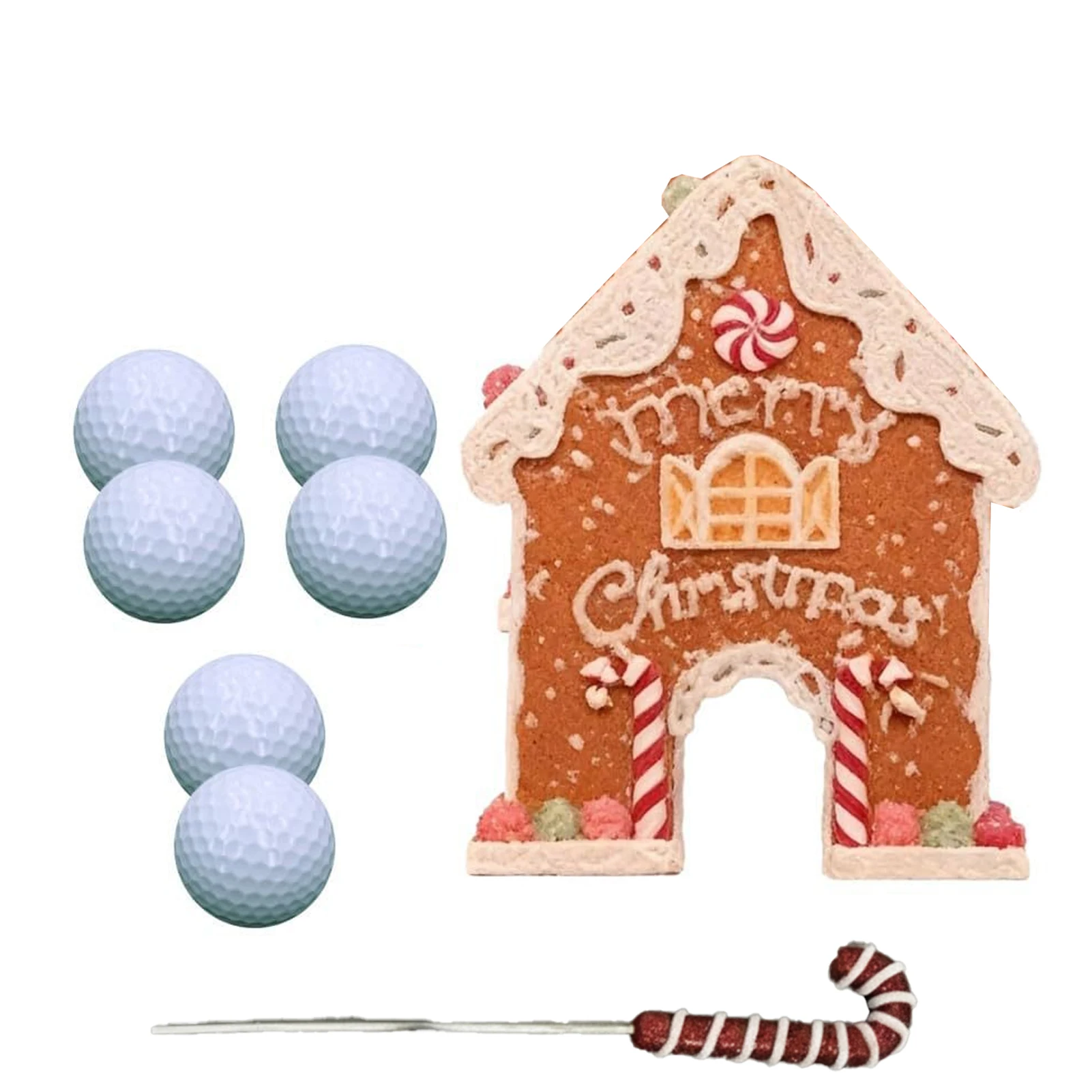 

Paper Enjoy Christmas Day Reusable Gingerbread Golfs Game Collection Fun For All Ages Golfball Toy Kit Mini Golf Set