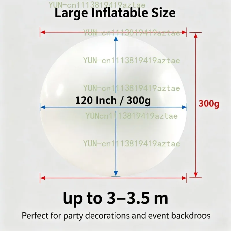 120-Inch 300g oversized white ball can blow 3 meters outdoor balloon liftoff large-scale event celebration