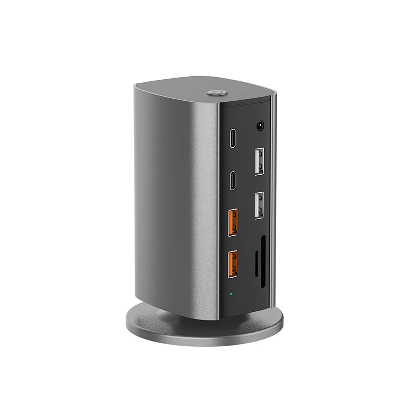 16-in-1 8K USB C Docking Station Vertical Desktop Hub Gigabit Ethernet 100W PD Aluminum Alloy
