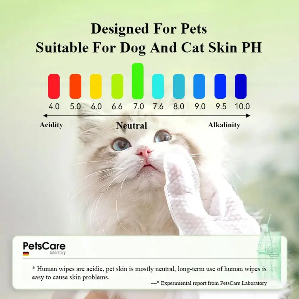 NEW High-end 6PCS Pet Wash Free Cleaning Gloves Pet Disposable Cleaning Gloves Stain Remover Dry Cleaning Wet Wipes For CAT DOG