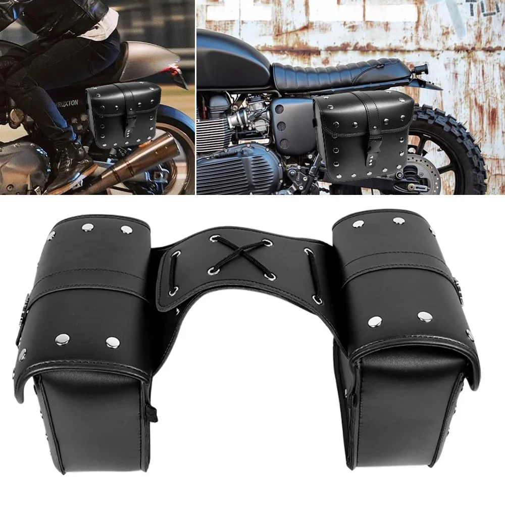 2 Stück Motorrad Sattel taschen Pu Leder für Honda Shadow Suzuki Boulevard Sportster Universal Sattel taschen Toolkit Taschen