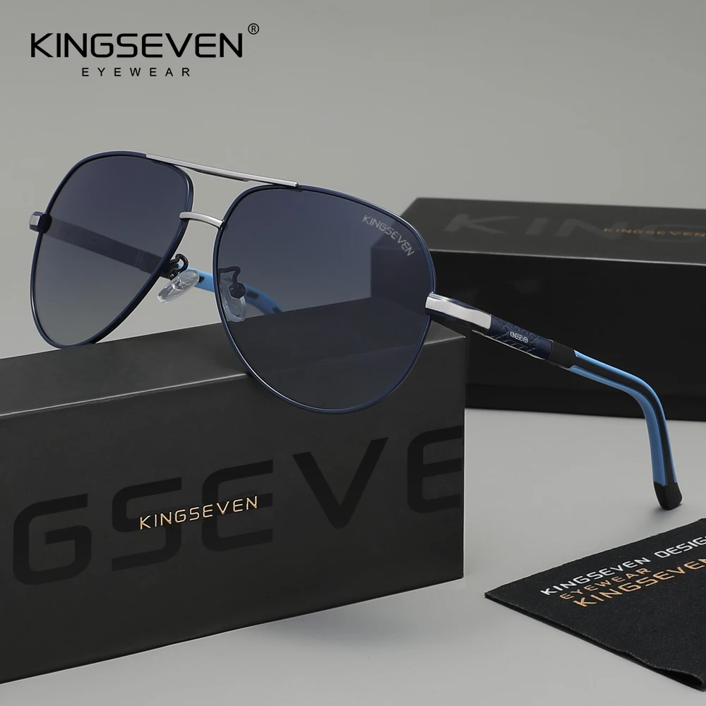 

KINGSEVEN оригинальные модные классические мужские солнцезащитные очки-пилоты, поляризационные UV400, роскошные очки для вождения, женские уличные очки в большой оправе