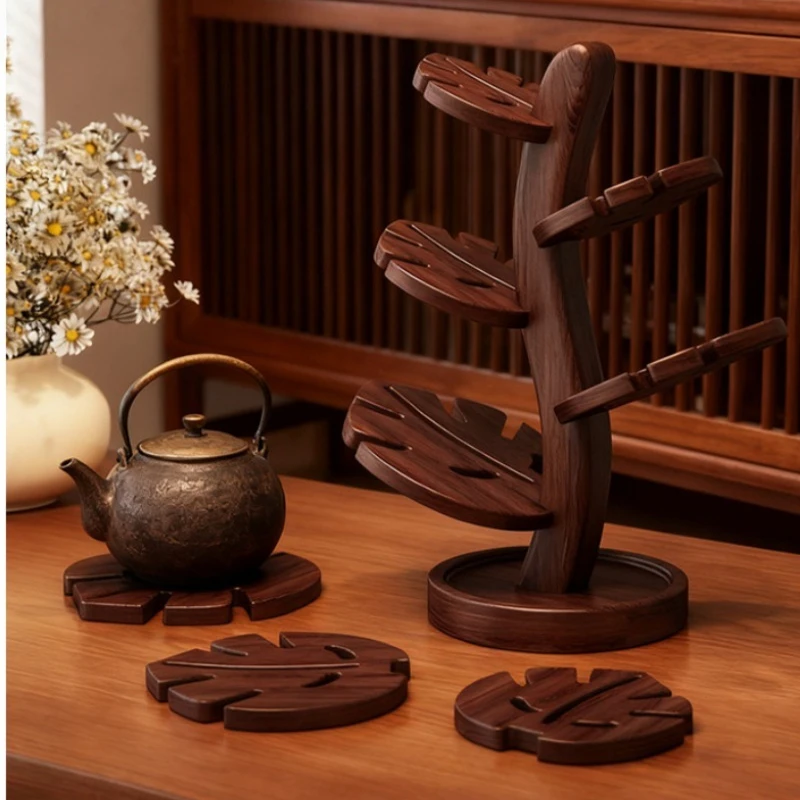 

Household Anti-Scalding Thickened Wood Mat: Tree-Shaped Dining Table Decoration – Insulation Bowl Placemat