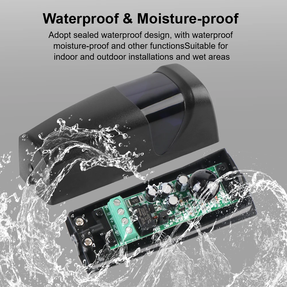 Photocell Infrared Sensor Detector Battery Powered 12-24V AC/DC Barrier Garage Infrared Detector Sensor for Automatic Gate