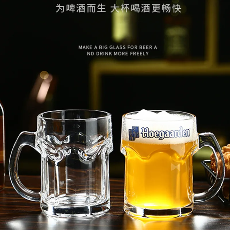 White Craft Beer Cup with a large capacity of 500ml and a glass ribbon that thickens the personality
