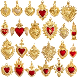 Neu in heilig rot Herz Charme viktoria nischen Liebe Zirkon Charm Anhänger, Mode Flügel 18 Karat vergoldet für Schmuck herstellung Lieferungen p04