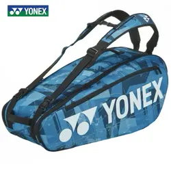 YONEX 배드민턴 가방 하이 퀄리티, 대용량 PU 테니스 라켓 배낭, 최대 12 개 라켓, 훈련 장비 대회