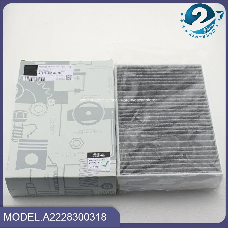 2Pcs Cabin Filter A2228300318 For Mercedes S-Class W222 V222 X222 S300 S350/A217 C217 S400 S450 S500 S560 S600 S63 2228300418