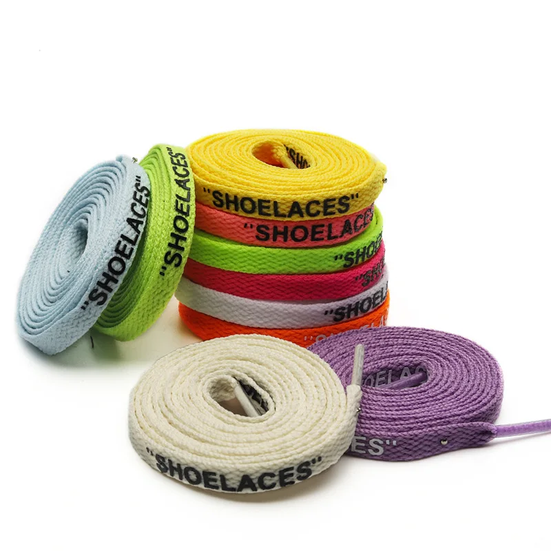 1Pair of 8mm Letter Shoelaces Colored Polyester Flat Shoelaces for Adults and Kids