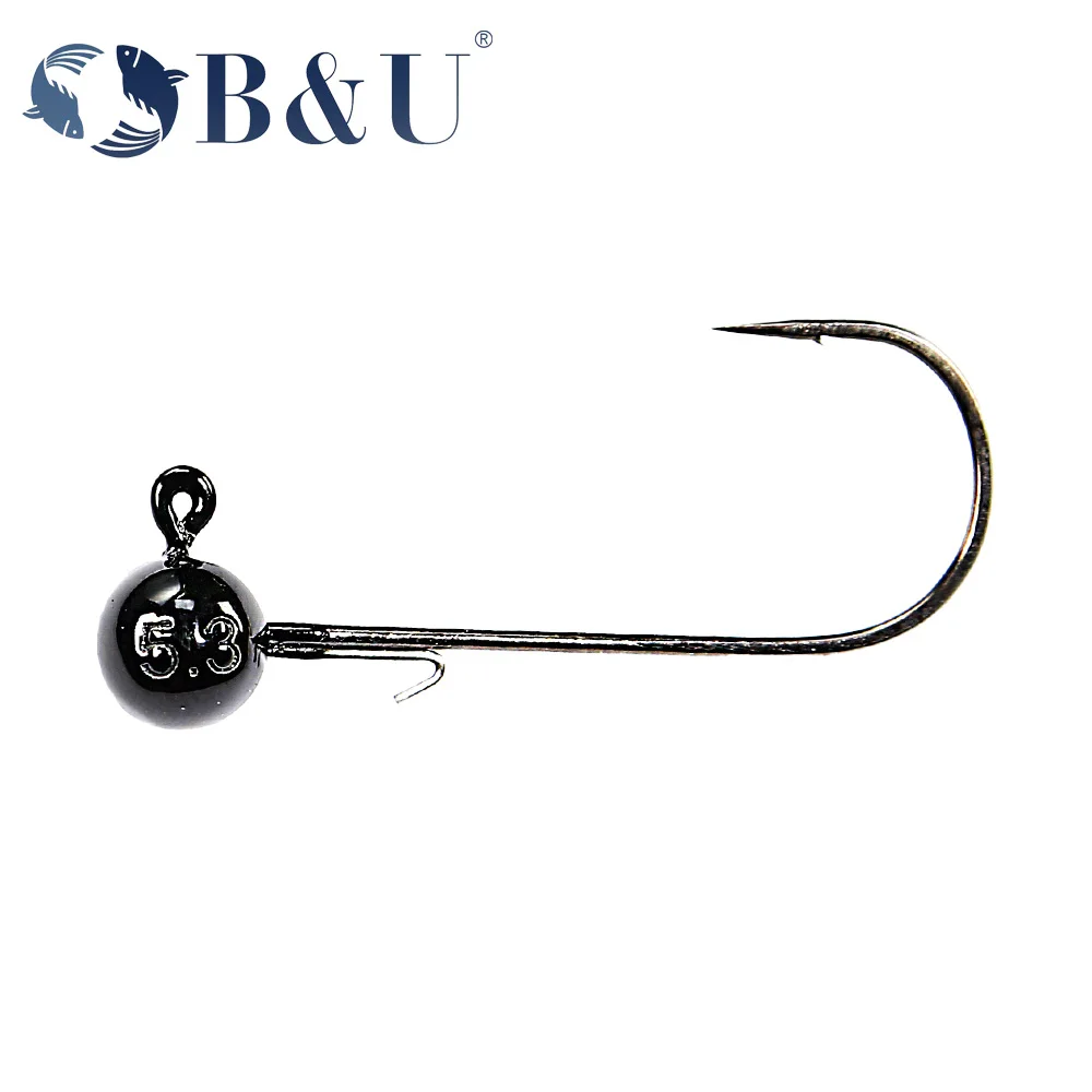 

B&U Tungsten Fishing Hooks Lure Jig Head Hook 5.3g 7.2g 10.5g 14g Tungsten Crank Hooks Pike Bass Swimbait Fishhooks Accessories