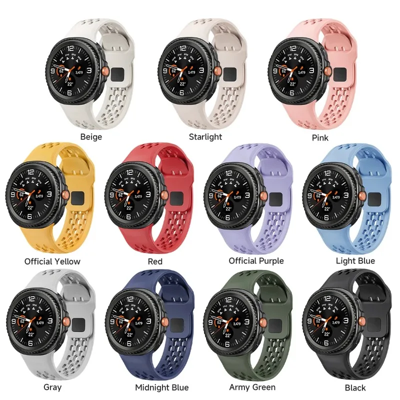 삼성 갤럭시 워치8용 실리콘 스포츠 시계줄, 갤럭시 8 클래식 46mm 워치 8 40mm 44mm용 실리콘 스트랩 스포츠 손목밴드