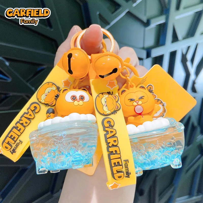 

Hot New Cute Cartoon Garfield Bath Keychain Couple Cute Backpack Pendant Car Keychain Birthday Gifts