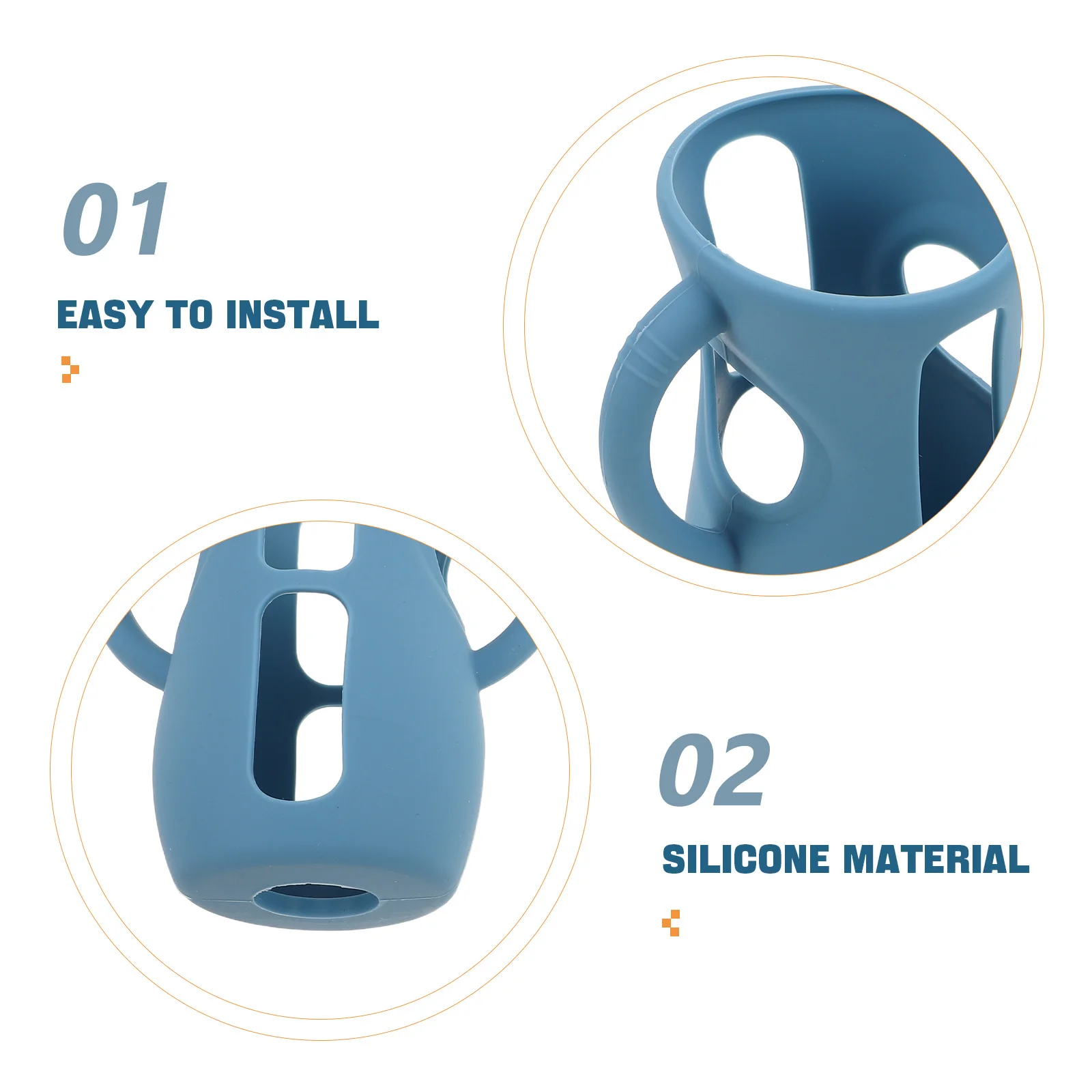 قطعتان من واقي زجاجة الأطفال من السيليكون بمقبض لزجاجة الرضاعة، بديل محمول وخفيف الوزن ومتوافق مع مختلف #4