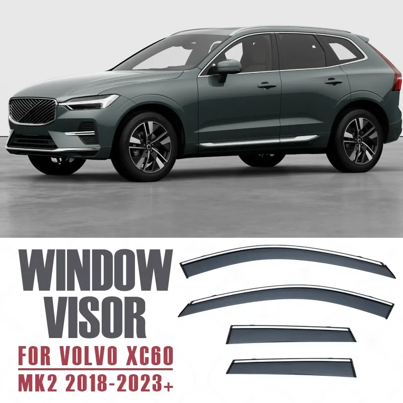 Deflector de ventanilla lateral para lluvia y brillo Volvo XC60, accesorios para coches, protector solar contra la lluvia, Deflector de viento, protector contra la intemperie
