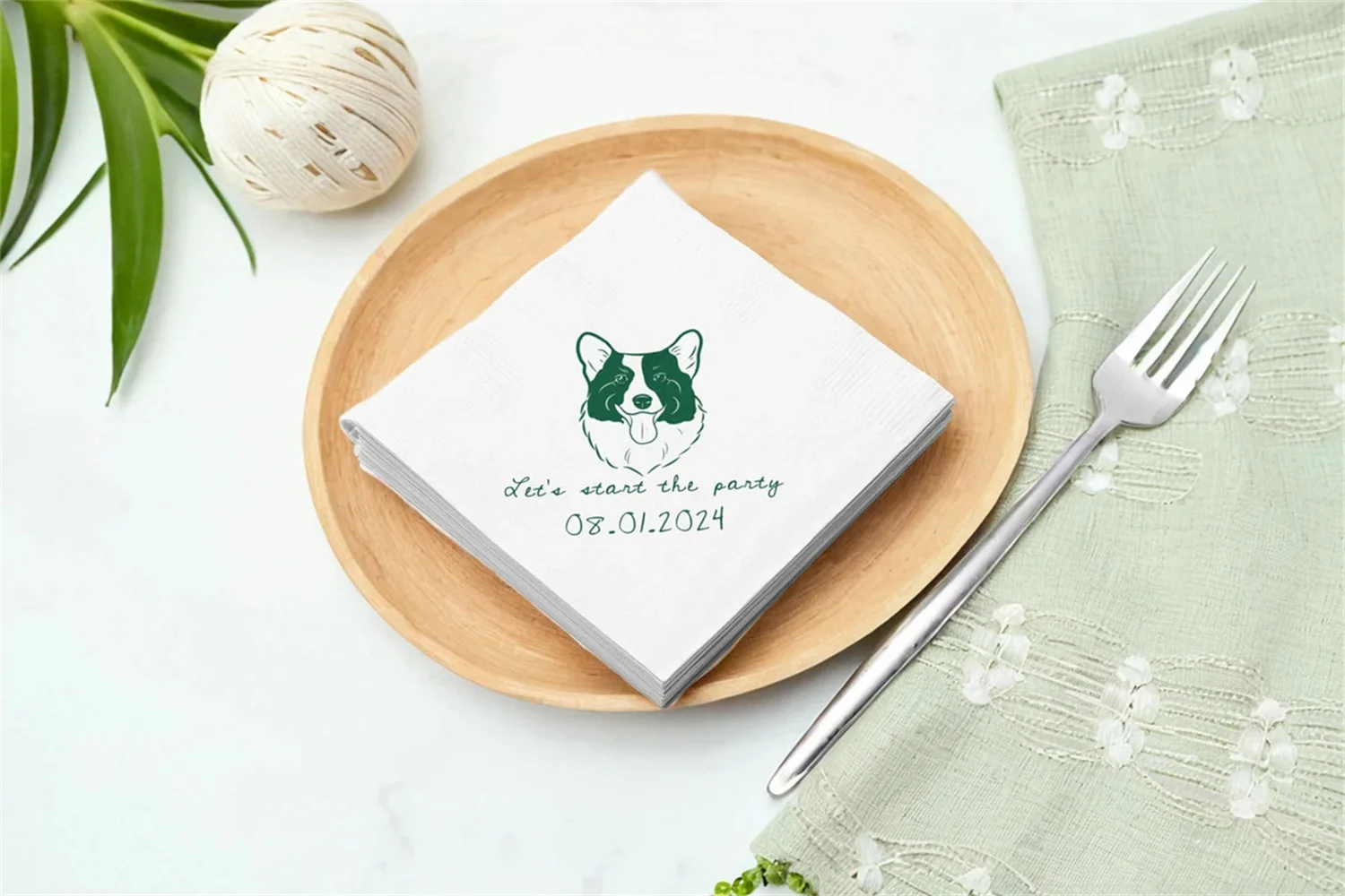 50 PCS Custom Illustrated Dog Wedding Napkins, Custom Bar Napkins, Custom Pet Wedding Napkins, Dog Napkins, Bridal Shower, Engag