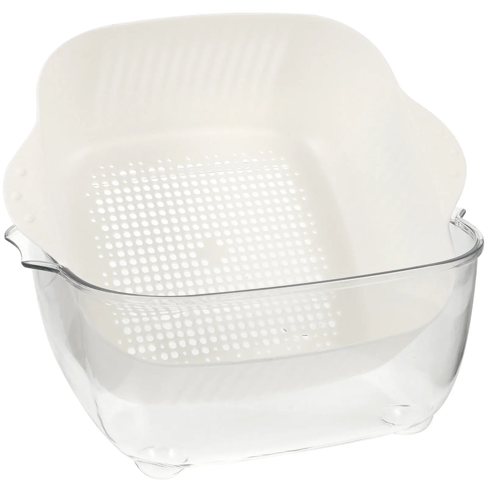 Double Layer Fruit Vegetable Washing Basket Kitchen Draining Strainer Basket Reusable Storage Drain Tool for Home Outdoor