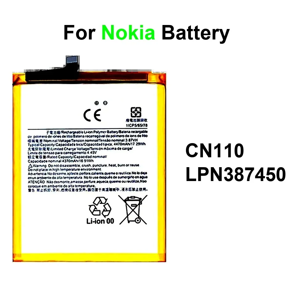 

Mobile Phone Battery Reliable Power LPN387450 CN110 4470-4630Mah For Nokia X20 1Icp5 N910 X10