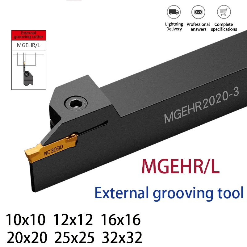 Full Series Grooving Tool Holder MGEHR1212 MGEHR1616 MGEHR2020 MGEHR2525 Carbide Grooving Insert MGMN150 MGMN200 MGMN300 MGMN400