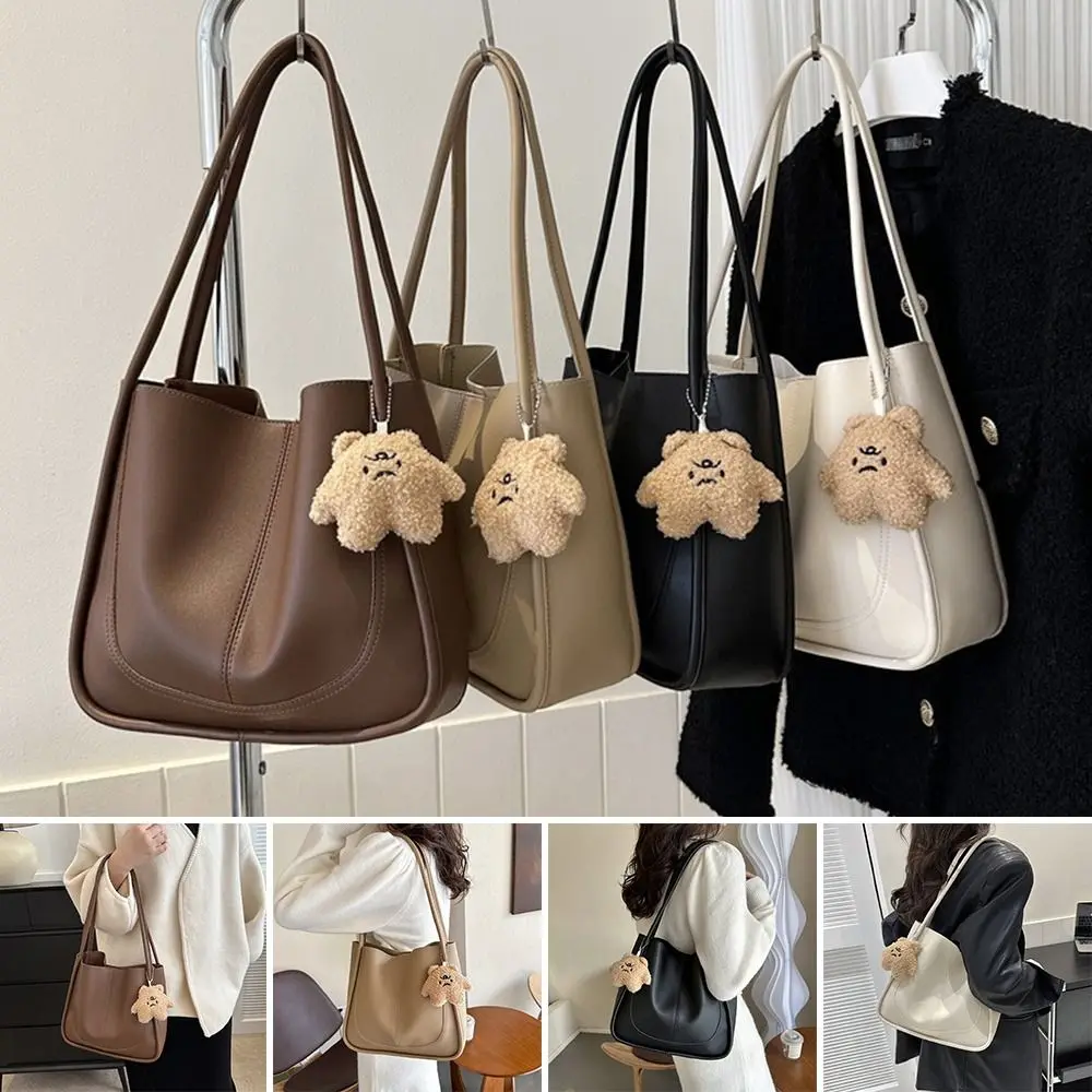 حقيبة كتف إبداعية مع قلادة من البولي يوريثان ذات سعة كبيرة، حقيبة يد كاجوال بسيطة للنساء