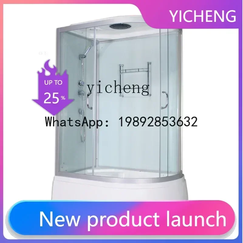 U5.11  integral shower  steam sauna room L-shaped room tempered glass bath back plate bath room