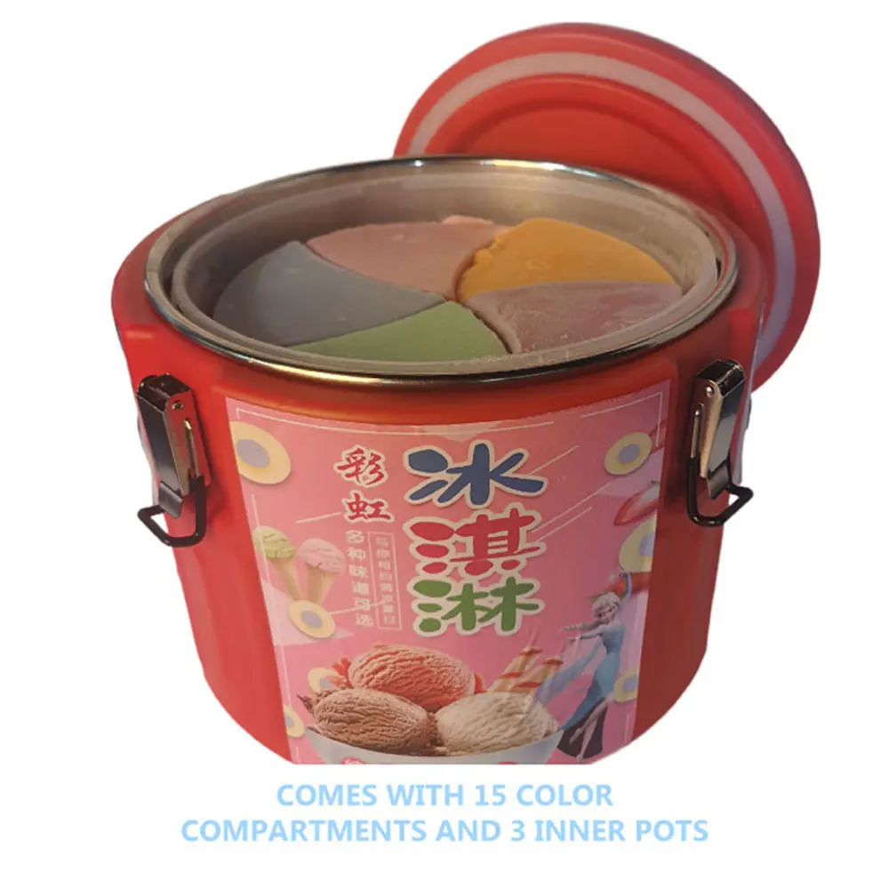 DIY Ice Cream Maker Colorful Rainbow Ice Cream Machine Cool Insulation Barrel Color Ice Cream Mold Set