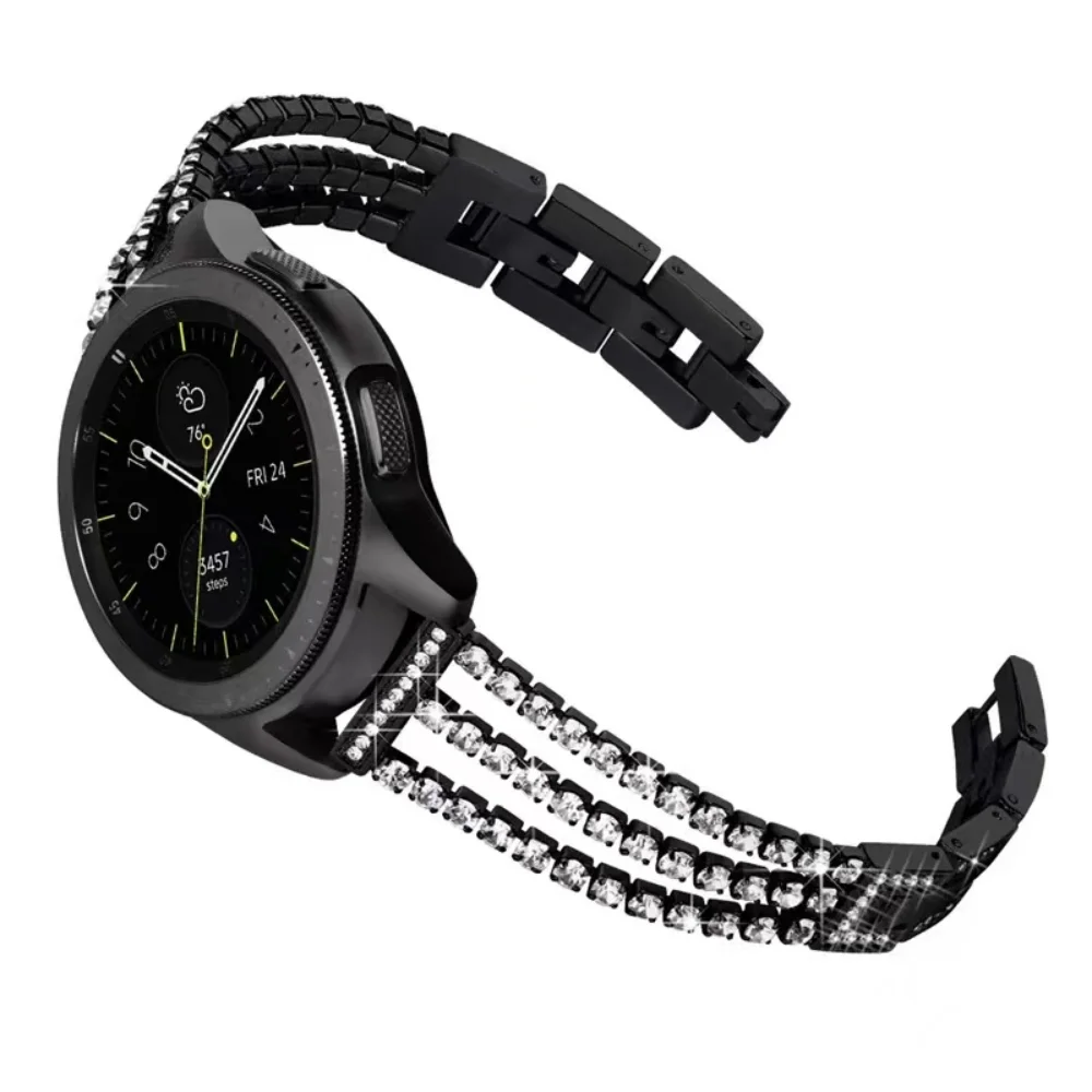 20mm 22mm Metal Diamond Strap For Samsung Galaxy Watch 3/4/5/Active 2/Gear S3 Huawei Watch 3/GT 2 Fashion Wristband Amazfit GTR