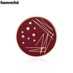 Hanreshe Biology Science Petri Dish Brooch Pins Round Enamel Lapel Backpack Bacteria Medical Badge Jewelry Gift for Biologists