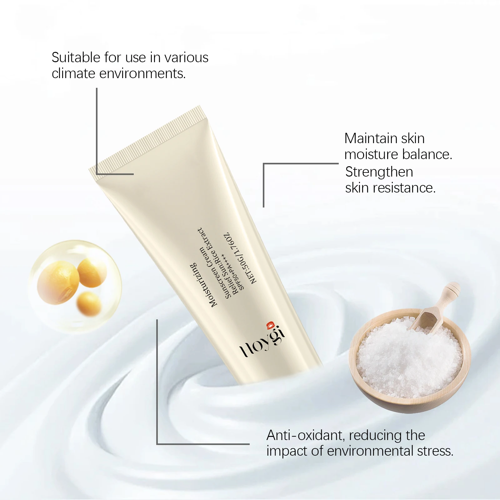 Hoygi Moisturizing Protective Cream, Summer Outdoor Uv Isolation Protection Refreshing Skin Moisturizing Protective Cream