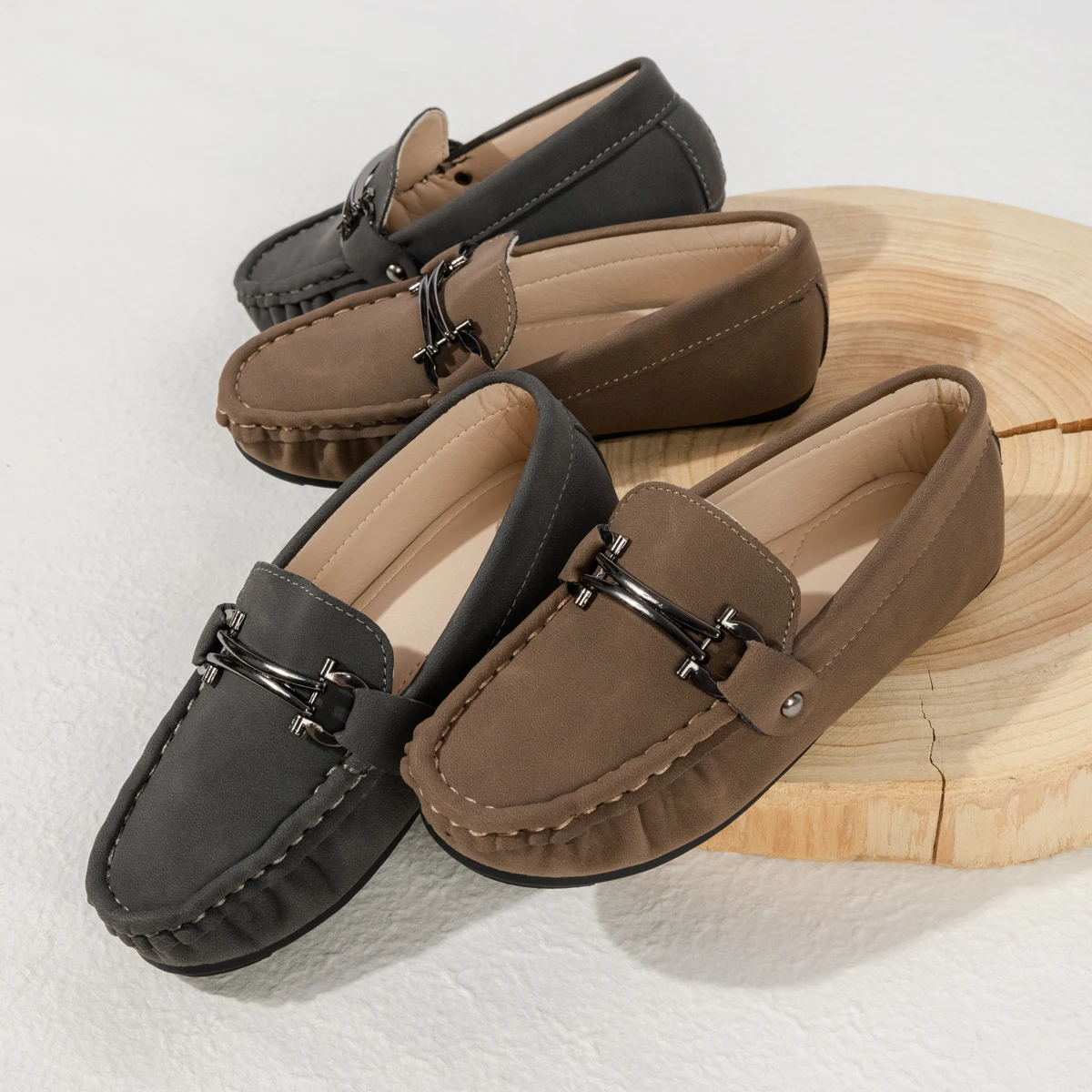 Boys Loafers British Style Kids Dress Shoes Slip On Moccasins Children Flat School Shoes for Wedding Party Formal Performance