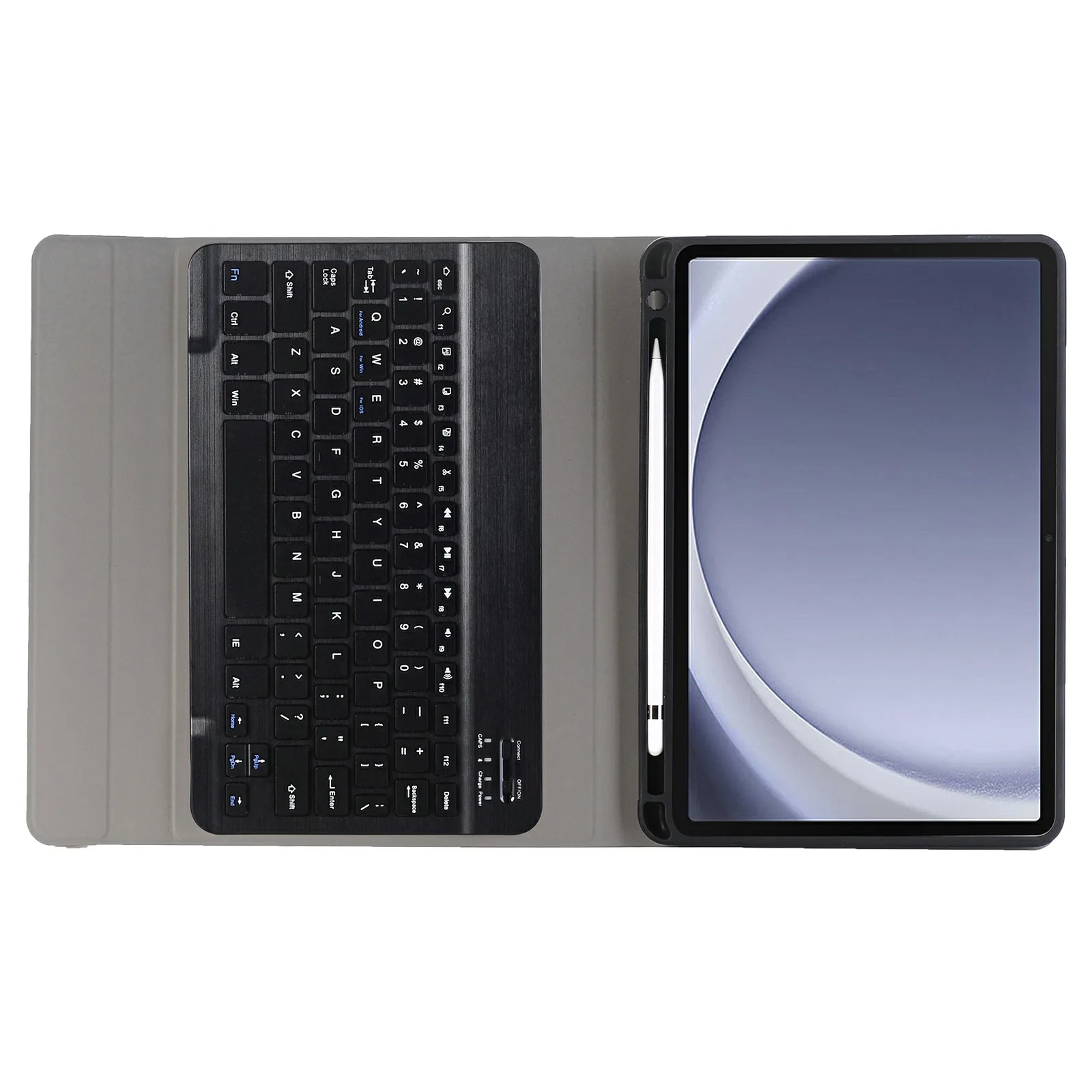 Picture 3: A09B For Samsung Galaxy Tab A9+ X210 X215 X216 Stand Cover + Bluetooth-compatible Keyboard with Pencil Holder - Black