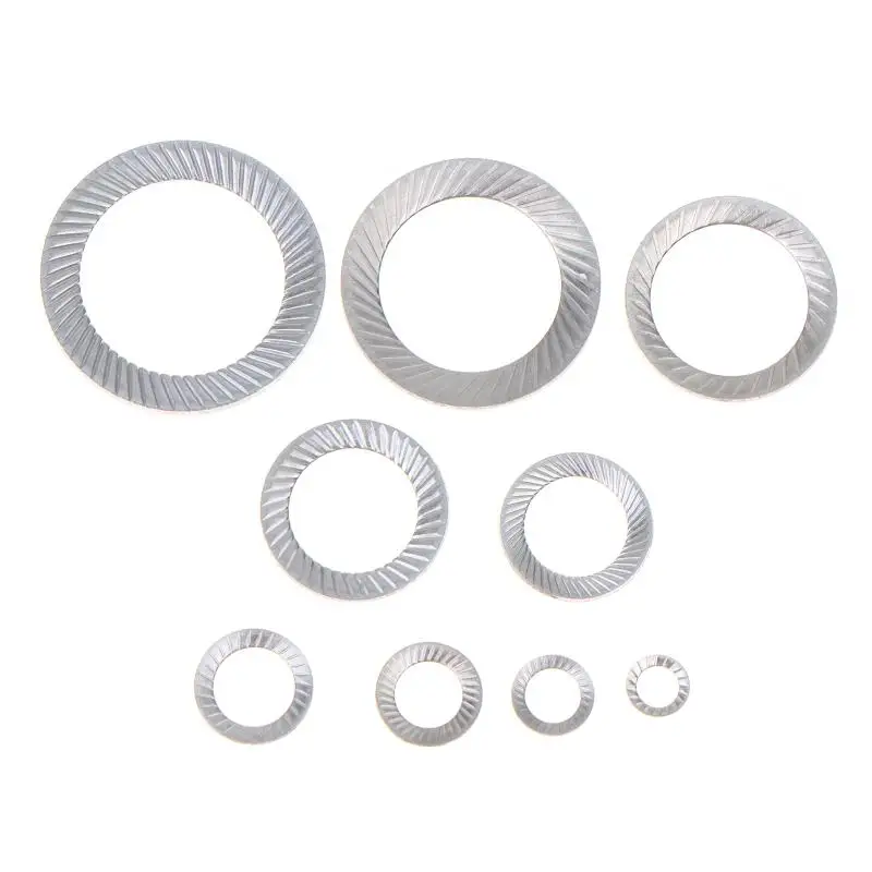 M3-M16 Disc Spring Lock Washers 10Pcs 304 Stainless Steel Serrated Gaskets for Plumbing Fixture Installation Repair Works