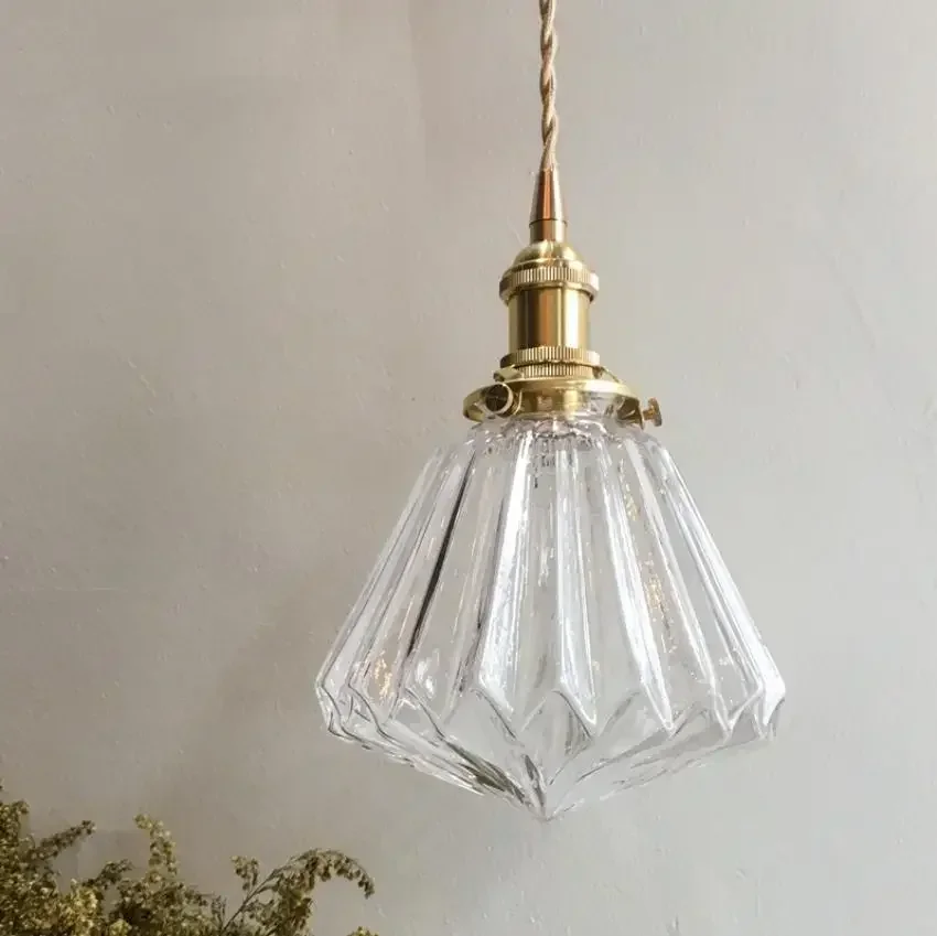 

Nordic Pendant Glass Pendant LightLamp Copper Lamp Brass Creative Minimalist E27 Transparent Lampshade For Restaurant Light