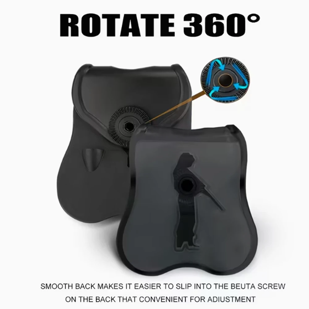 Sarung Pistol Universal Baru untuk Tangan Kanan, 360 °   Dapat Diputar, Cocok untuk Aksesori Sabuk G17/19/23 1911 Sig Series Beretta Dll