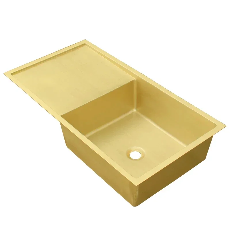 

Customized Washbasin Kitchen Sink Large Single Slot Rose Gold Countertop Accessories
