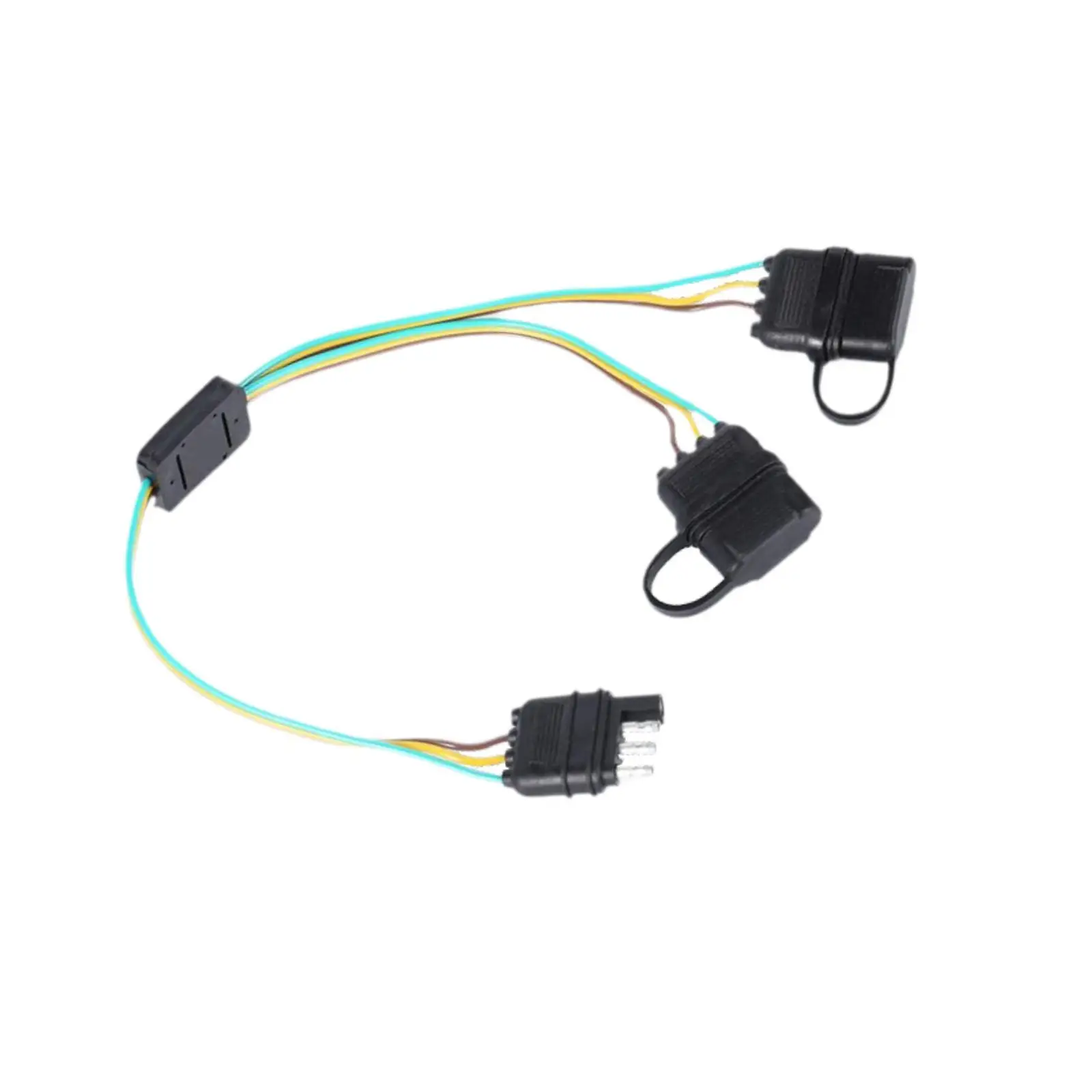 Durable Trailer Wire Extension Plug 4 Wire Flat Harness PVC Copper Y-splitter Connector for Boat Truck RV Utility Cargo Towing